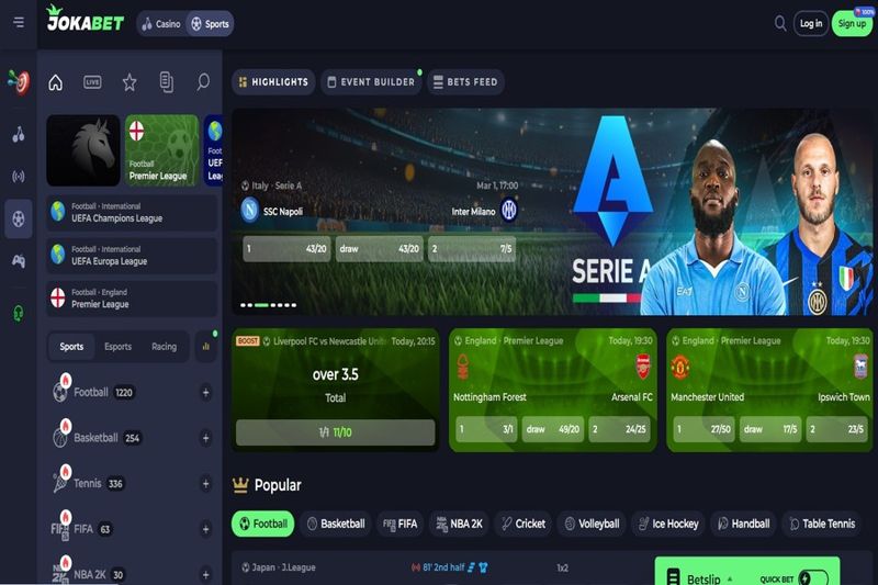 Jokabet Casino Interface