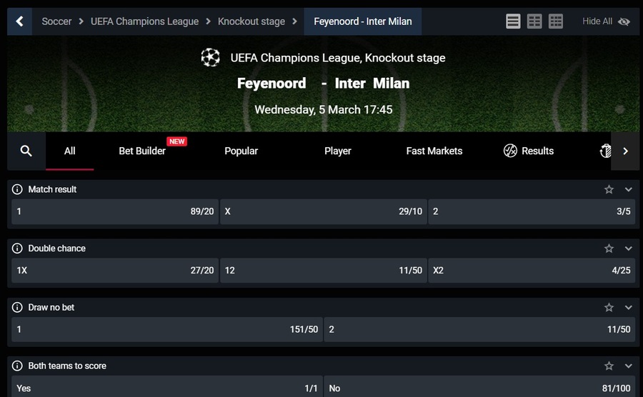 Cosmobet Bet Types