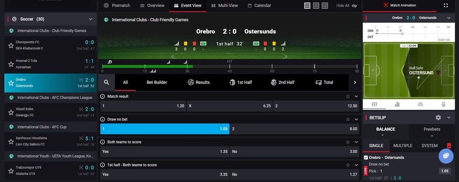 MyStake Live Betting