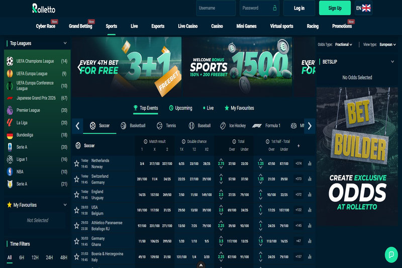 Rolletto Sportsbook Review