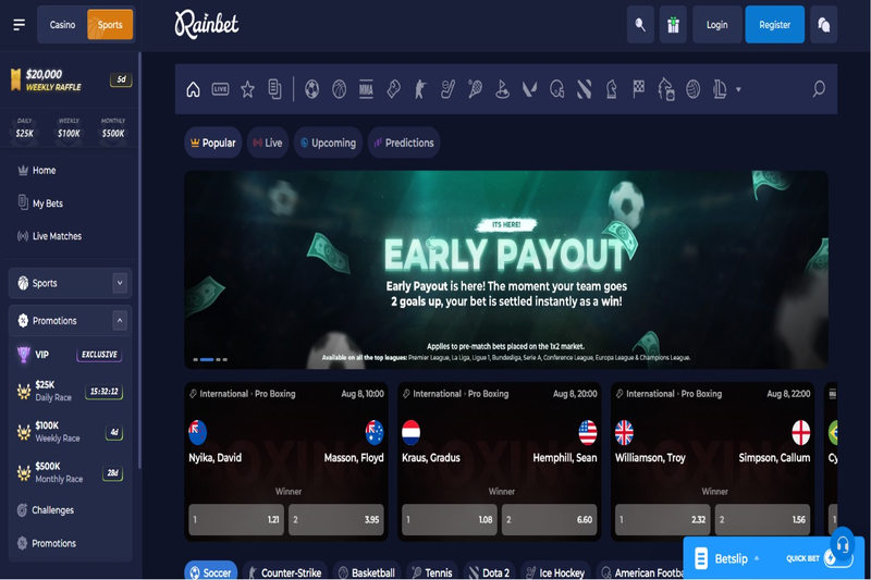 Rain bet sportsbook
